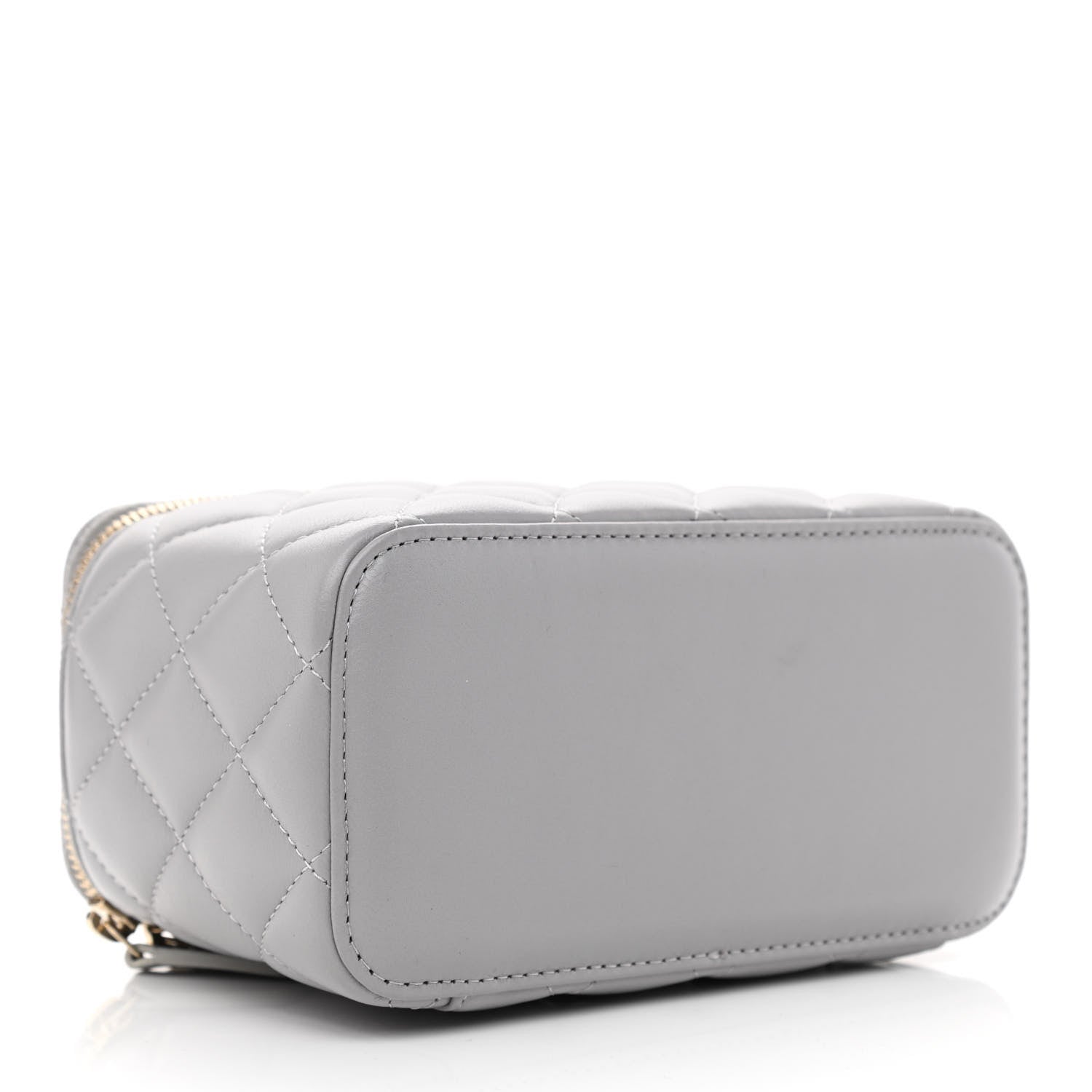 Chanel Lambskin Quilted Small Pearl Crush Vanity Case With Chain Grey 4 of 11