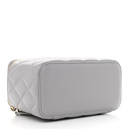 Chanel Lambskin Quilted Small Pearl Crush Vanity Case With Chain Grey 4 of 11