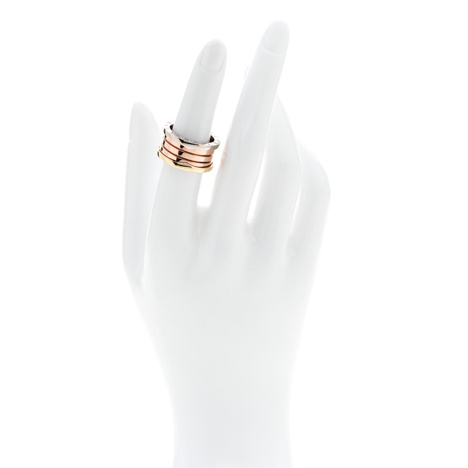 Bulgari 18K Rose White Yellow Gold B.Zero1 Four-Band Ring 53 6.5 2 of 6
