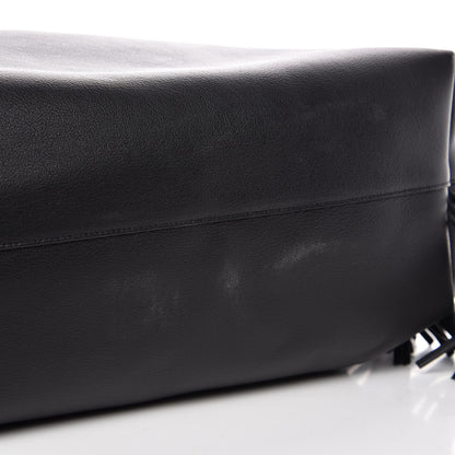 Saint Laurent Calfskin Large Fringe Shopping Tote Black 9 of 10