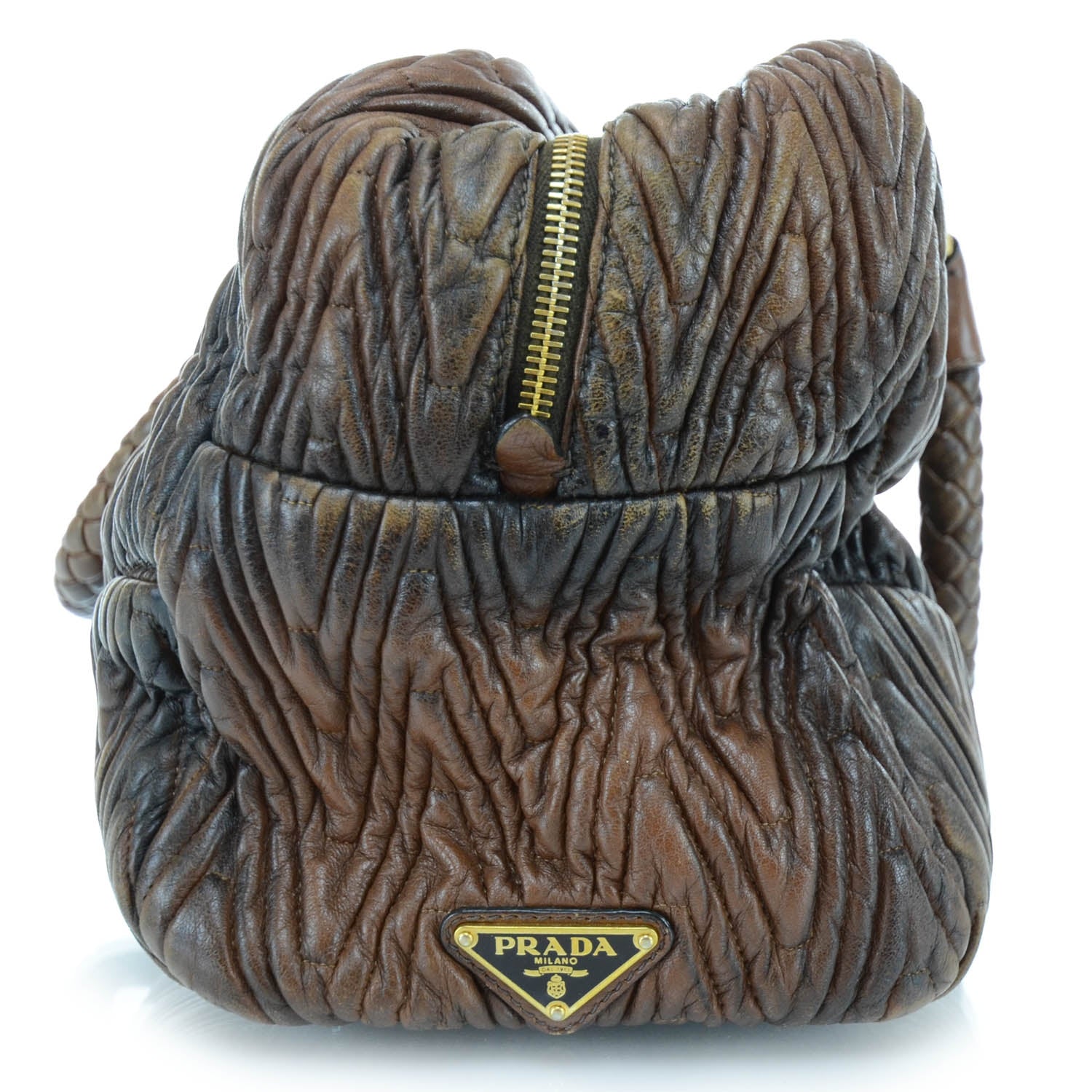 Prada Nappa Antic Chevron Bauletto 6 of 12