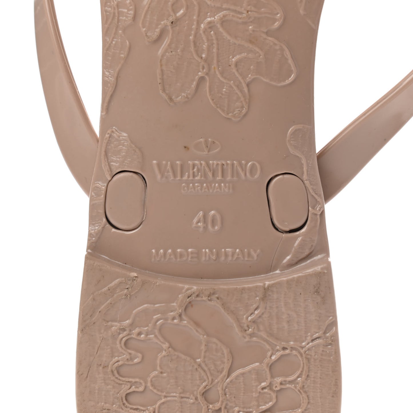 PVC Jelly Rockstud Bow Thong Sandals 40 Poudre