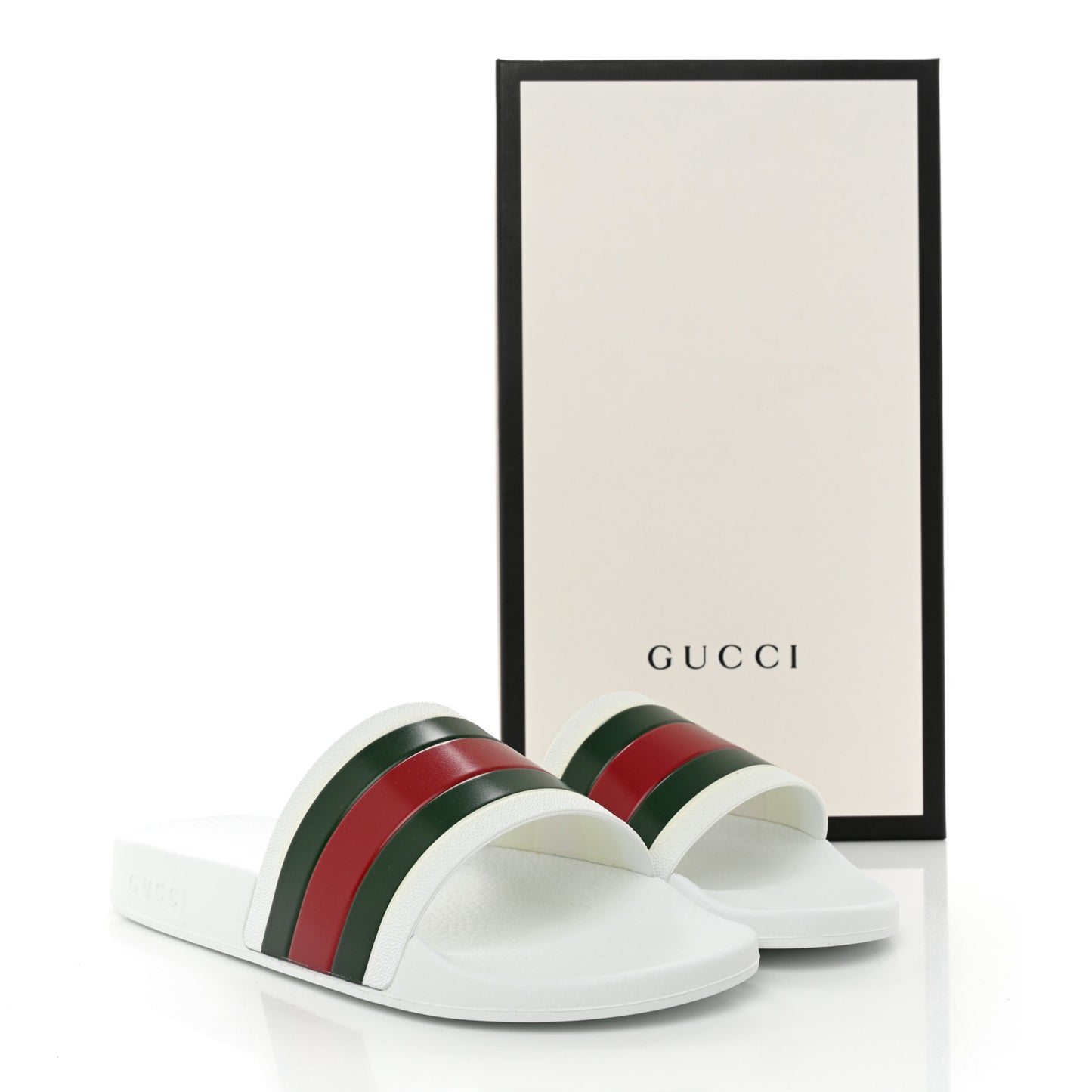 Rubber Web Mens Pool Slide Sandals 7 White Green Red