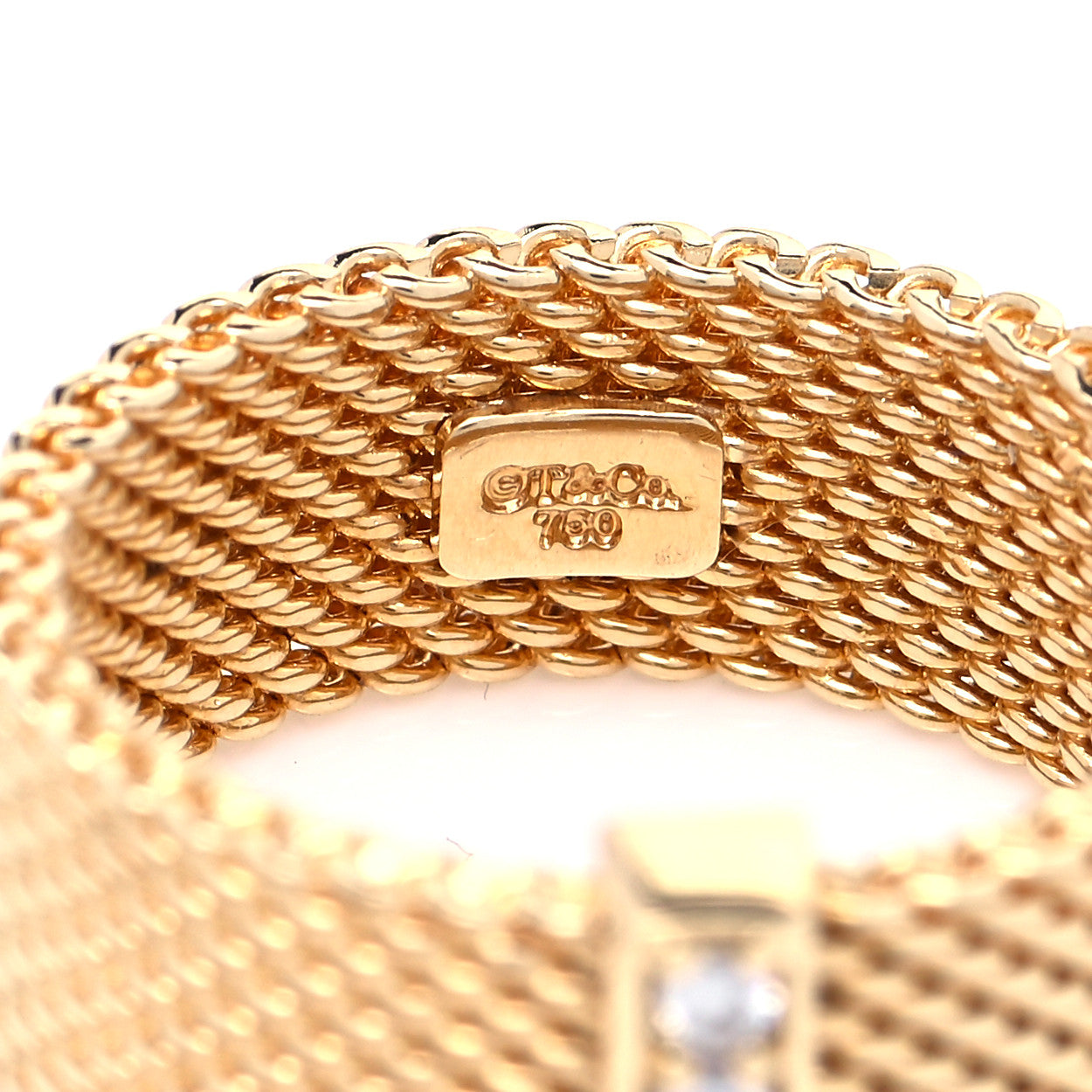 Tiffany 18K Yellow Gold Diamond Somerset Ring 48 4.5 5 of 6