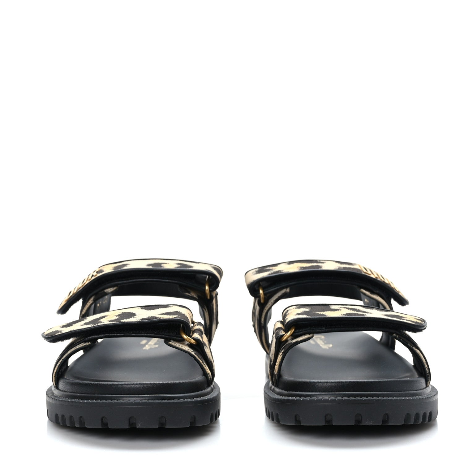 Christian Dior Technical Fabric Mizza Print Dioract Sandals 40 Beige Multicolor 2 of 8