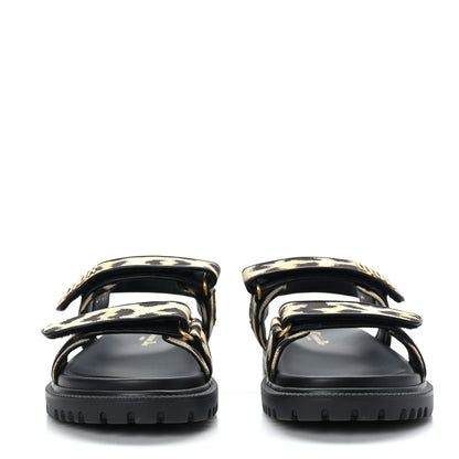 Christian Dior Technical Fabric Mizza Print Dioract Sandals 40 Beige Multicolor 2 of 8
