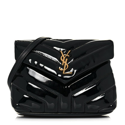 Saint Laurent Patent Y Quilted Monogram Toy Loulou Crossbody Bag Black 1 of 14