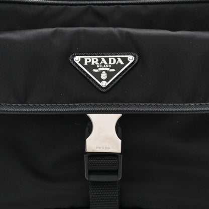 Prada Re-Nylon Saffiano Pocket Single Snap Buckle Shoulder Bag Black 10 of 13