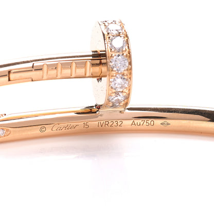 Cartier 18K Yellow Gold Diamond Juste Un Clou Bracelet 15 4 of 5