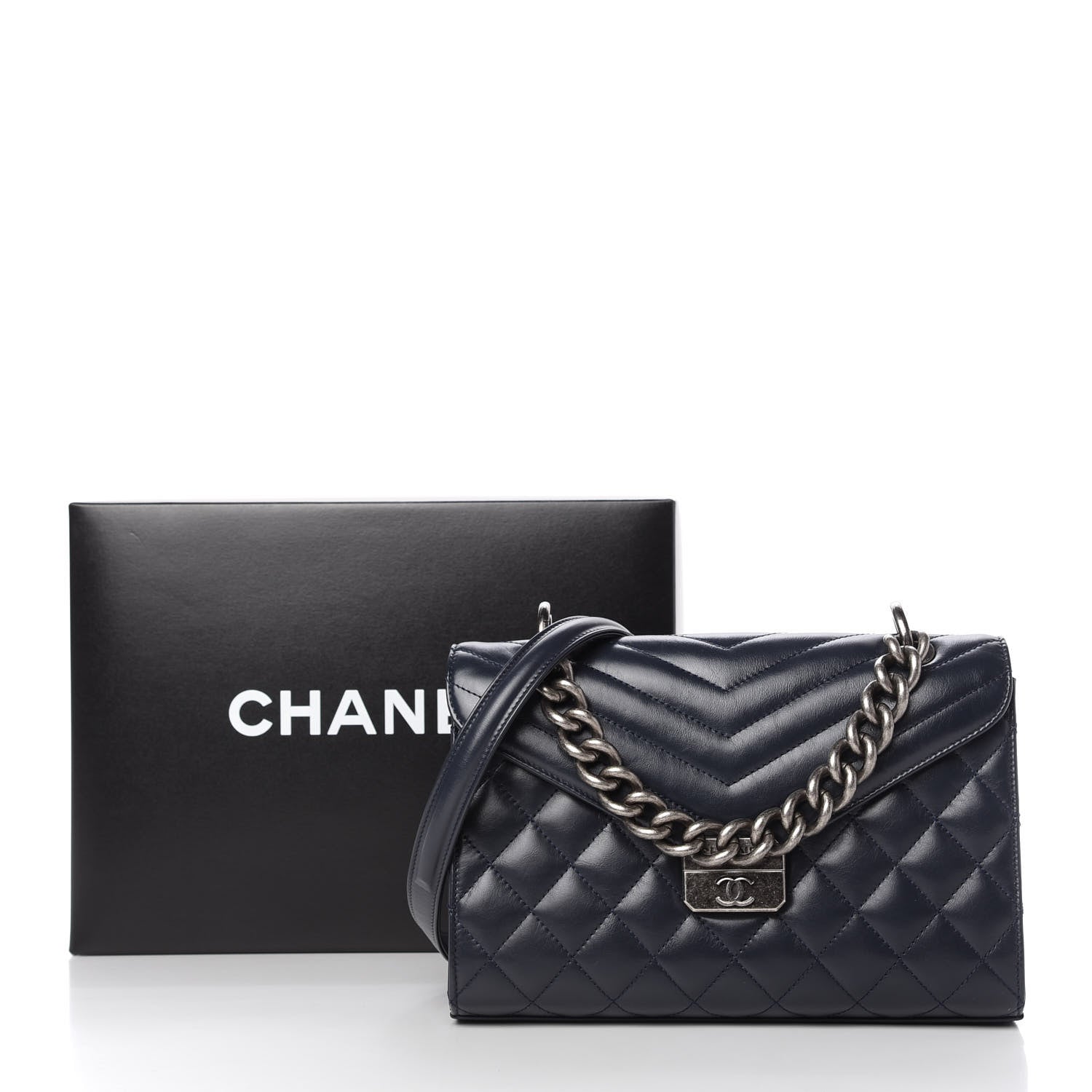 Chanel Calfskin Quilted Mad About Quilting Medium Flap Navy 10 of 10