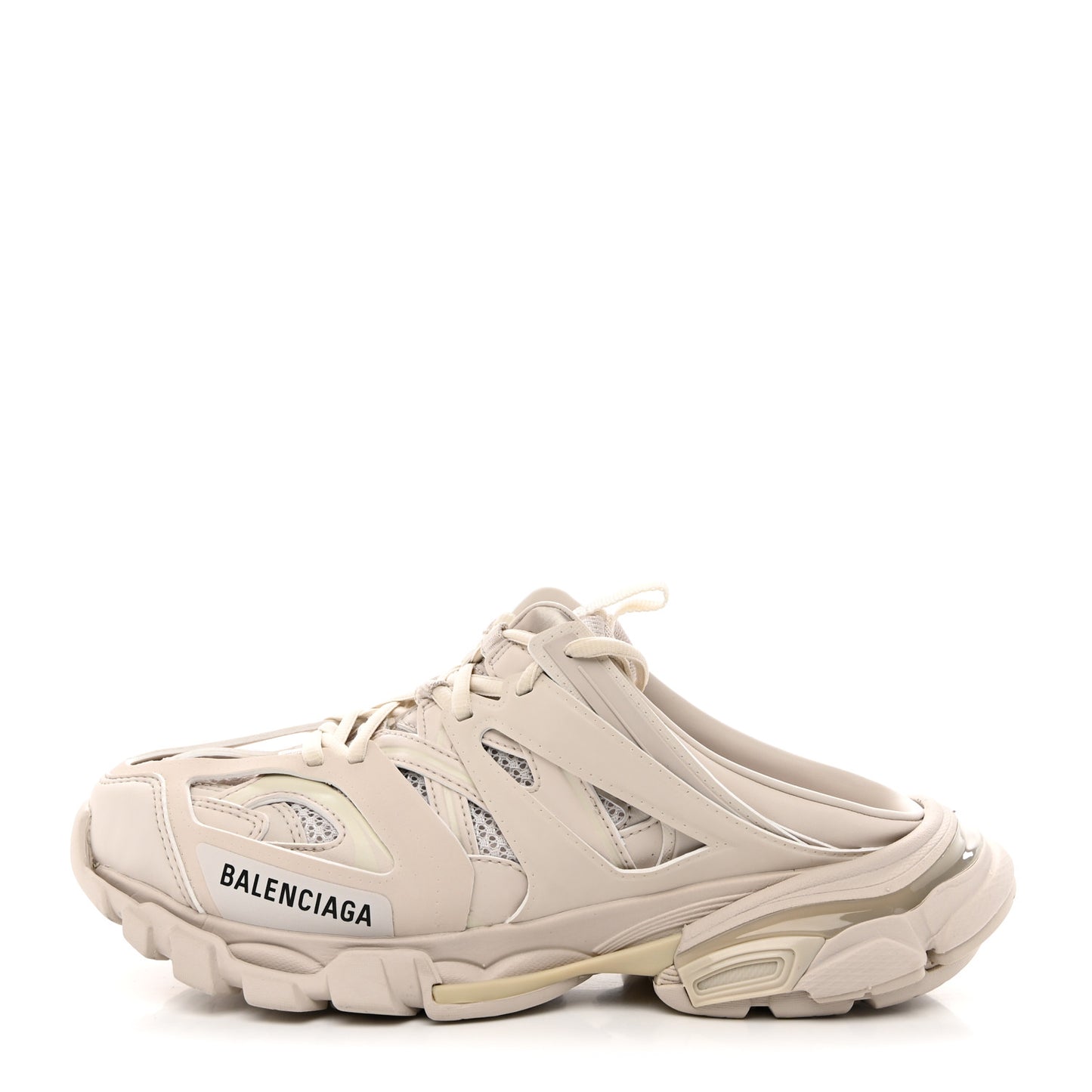 Mesh Rubber Womens Track Mules 38 Beige