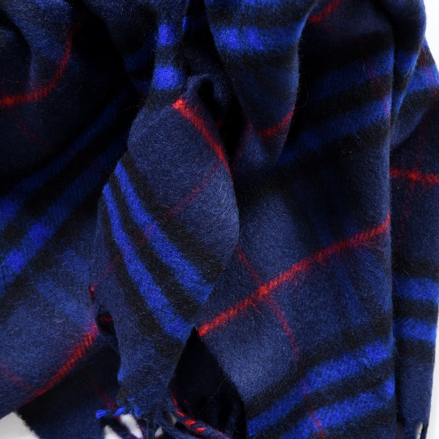 Burberry Cashmere House Check Fringe Scarf Blue 3 of 4