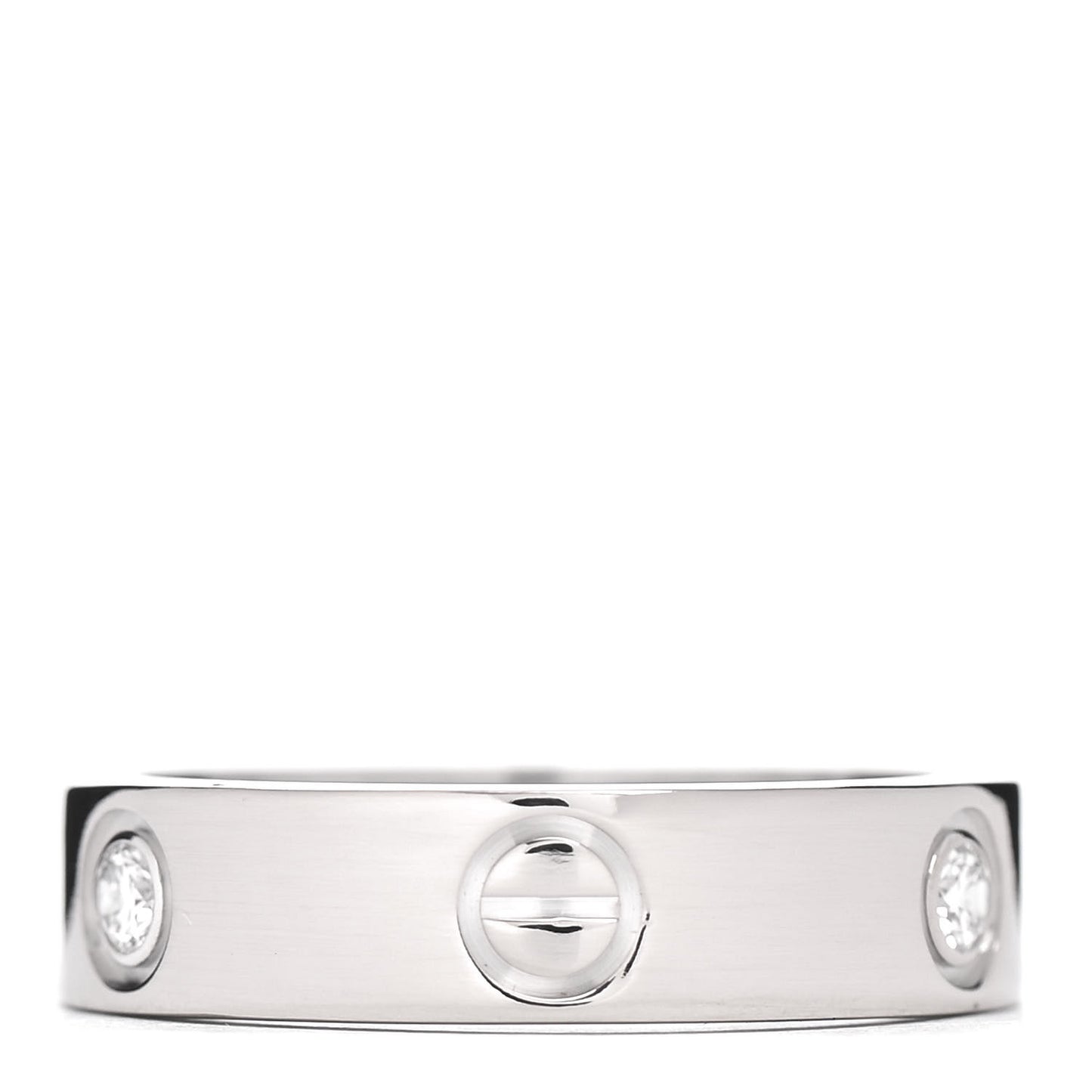 18K White Gold 3 Diamond 5.5mm LOVE Ring 59 8.75