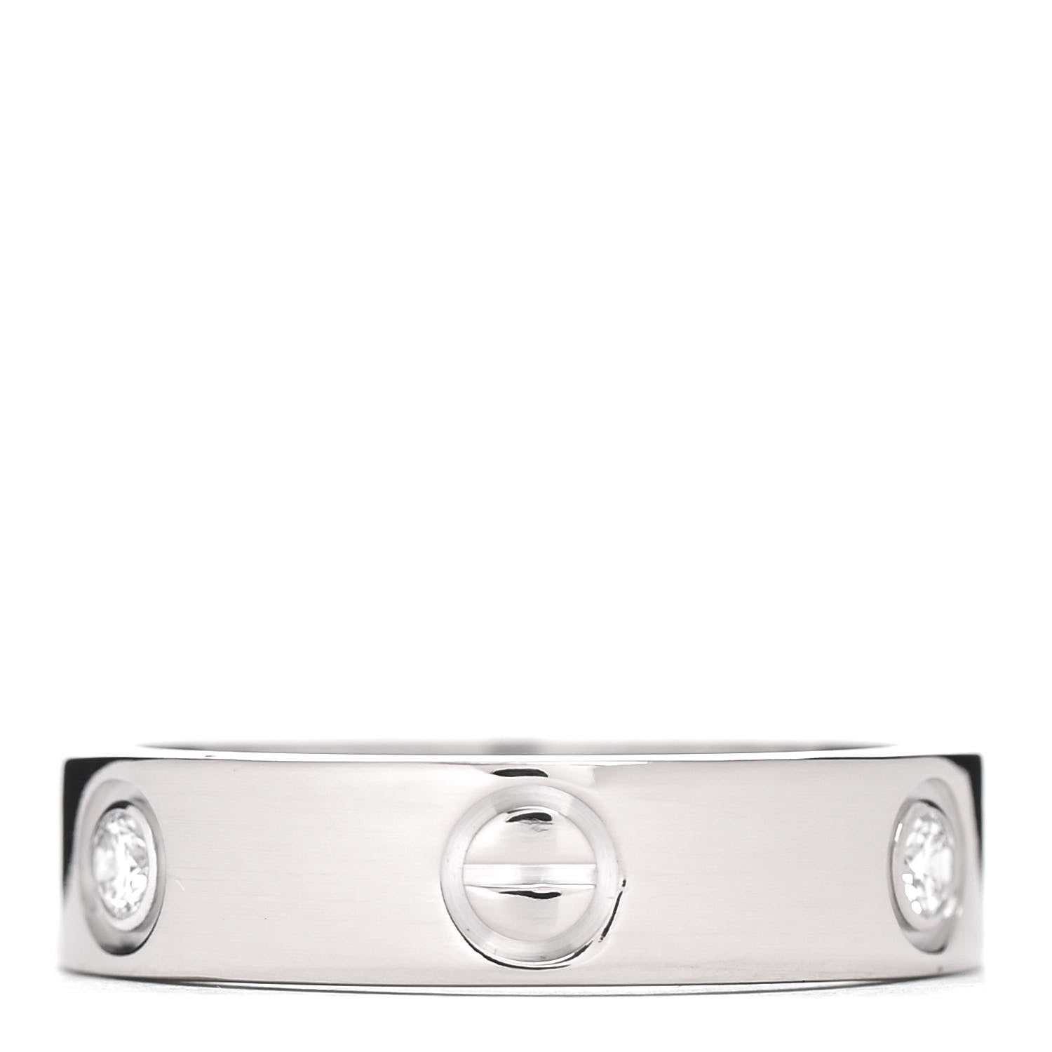 Cartier 18K White Gold 3 Diamond 5.5mm LOVE Ring 59 8.75 3 of 5
