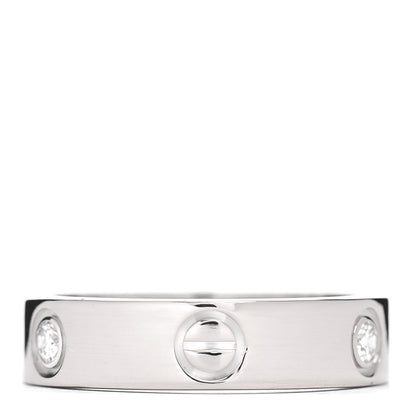 Cartier 18K White Gold 3 Diamond 5.5mm LOVE Ring 59 8.75 3 of 5