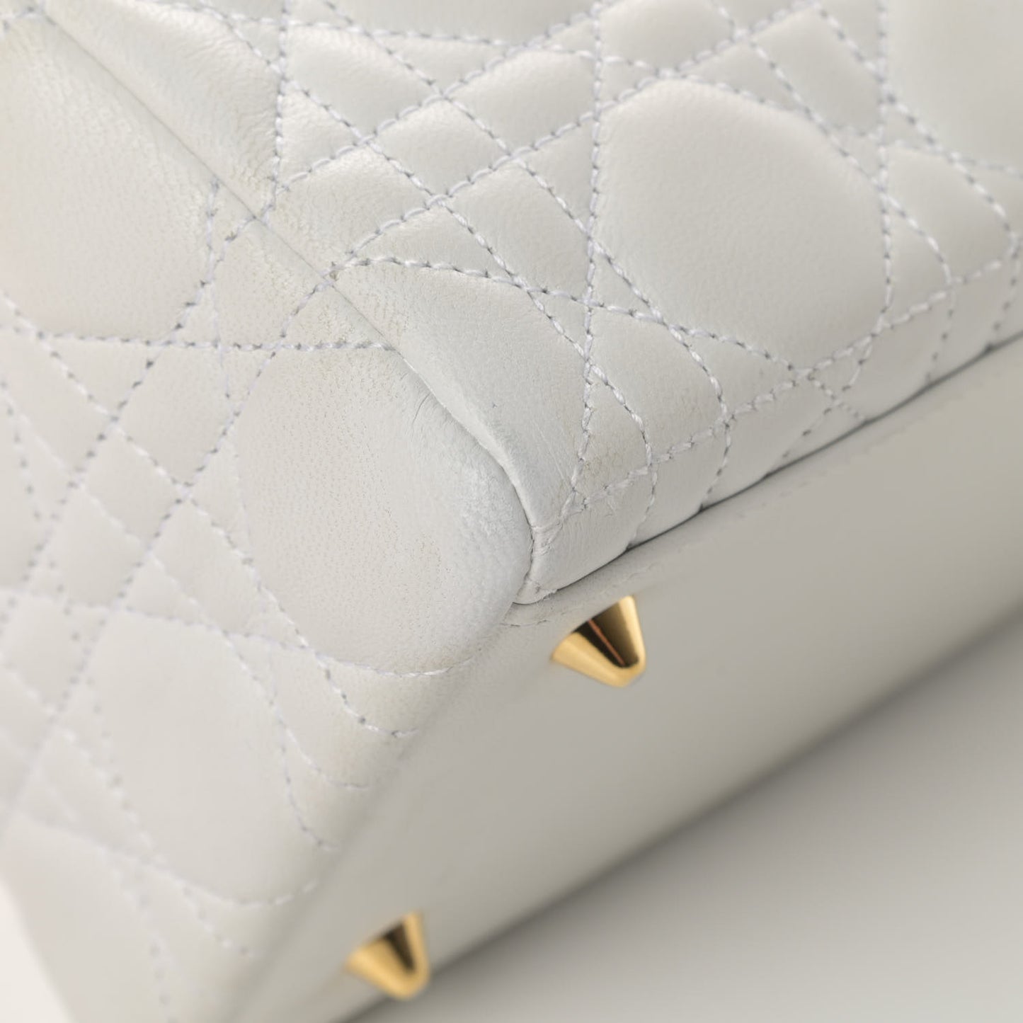 Lambskin Cannage Medium Lady Dior White