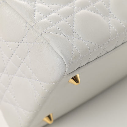 Christian Dior Lambskin Cannage Medium Lady Dior White 9 of 17