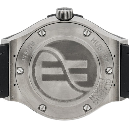 Hublot Titanium Alligator Diamond Bezel 33mm Classic Fusion Automatic Watch Grey 581.NX.7071.LR.1104 4 of 5
