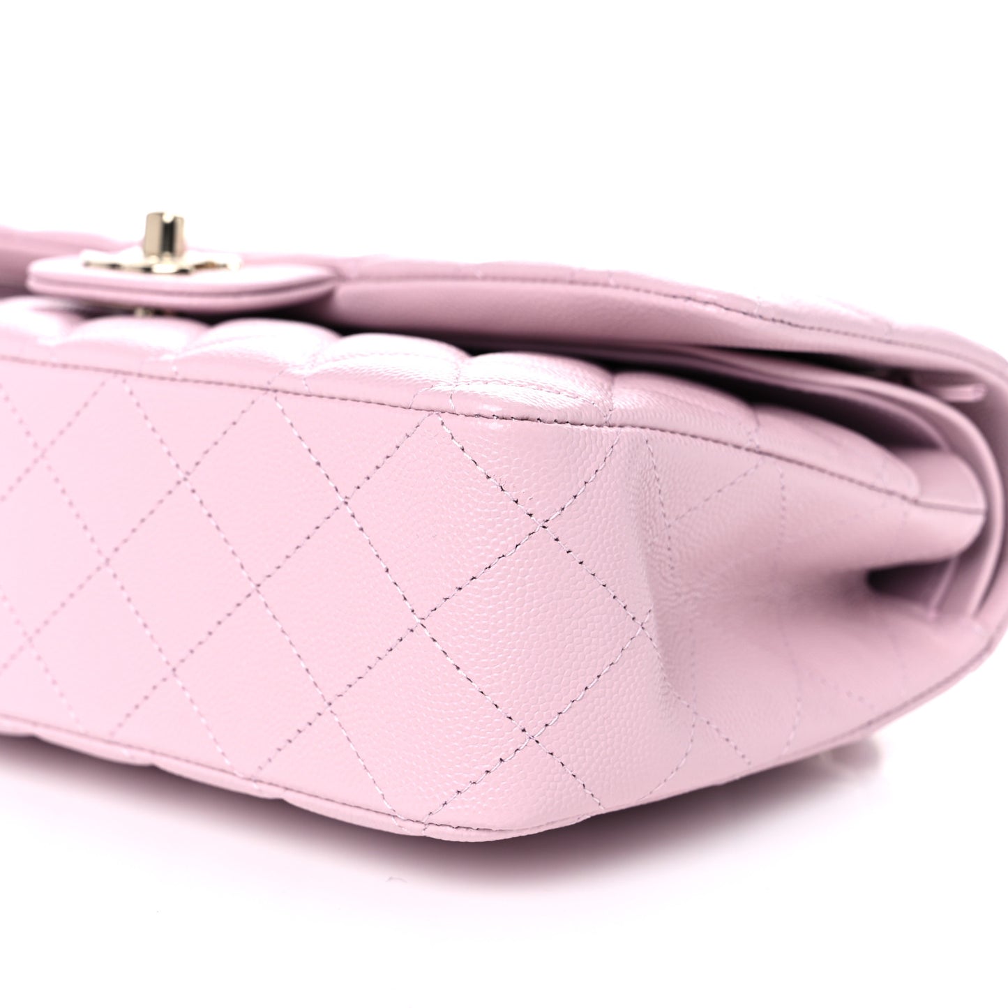 Caviar Quilted Medium Double Flap Light Pink