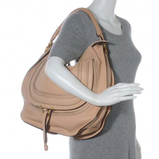 Calfskin Large Marcie Hobo Nude