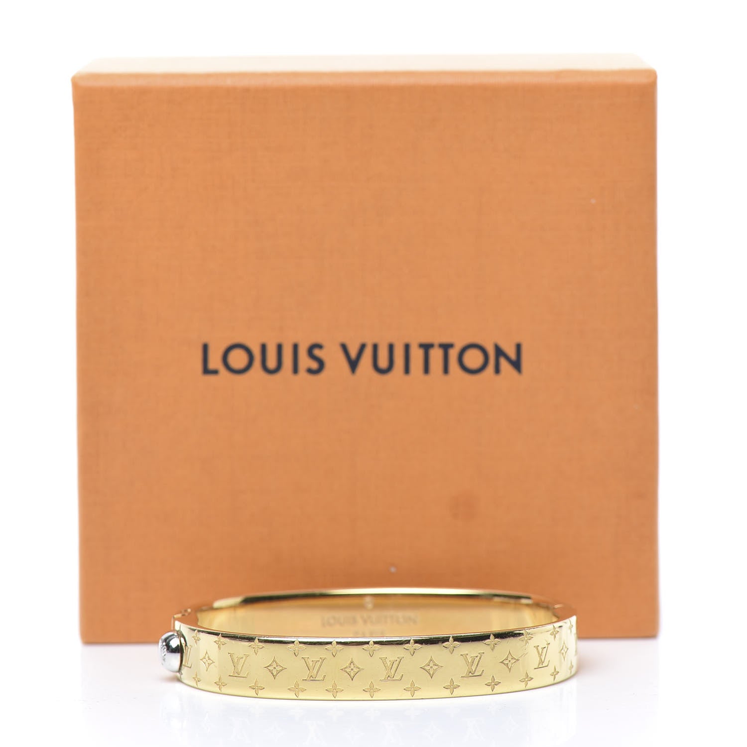 Louis Vuitton Brass Monogram Nanogram Cuff S Gold 7 of 7