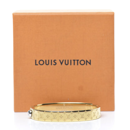 Louis Vuitton Brass Monogram Nanogram Cuff S Gold 7 of 7