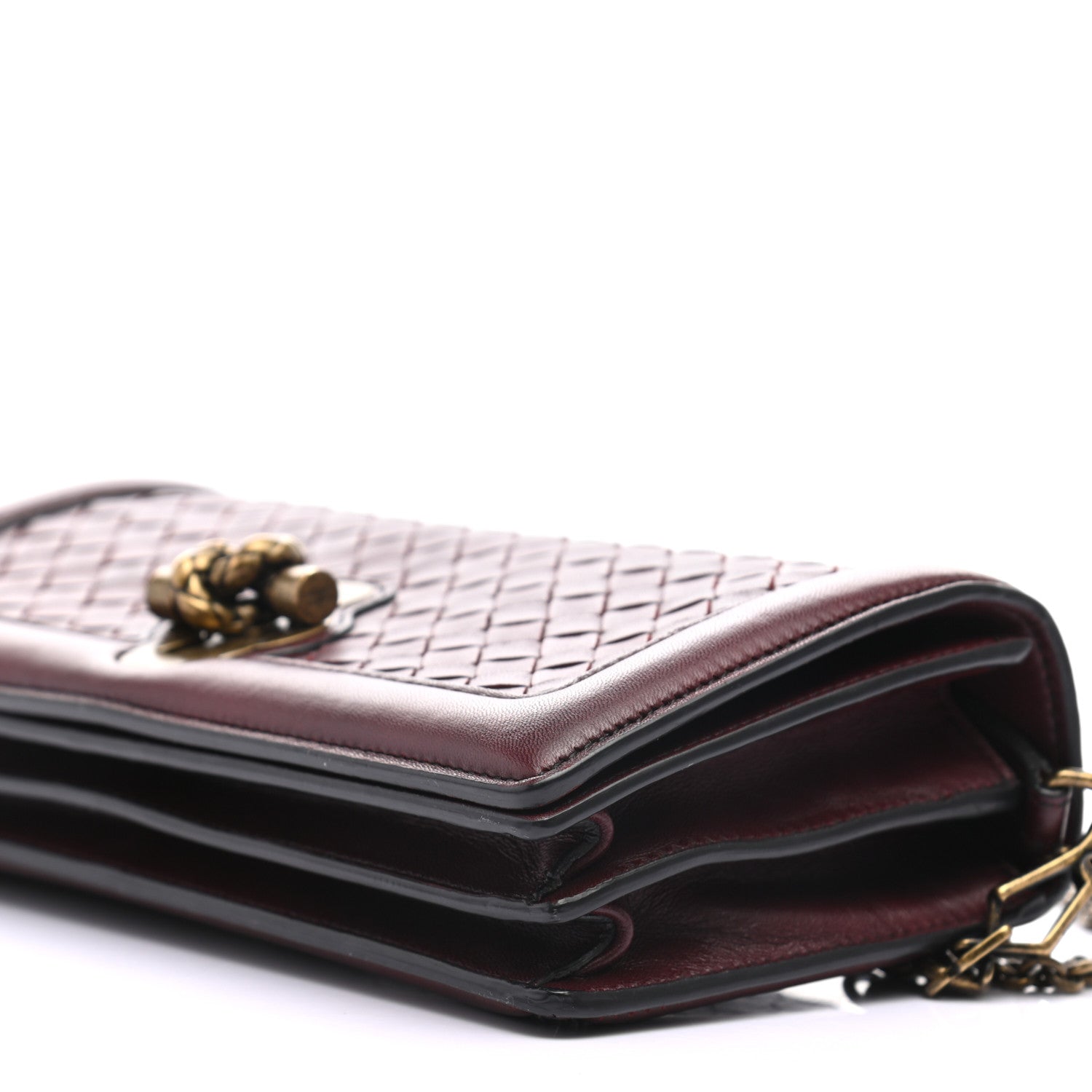 Bottega Veneta Nappa Intrecciato Olimpia Knot Clutch Red 8 of 8