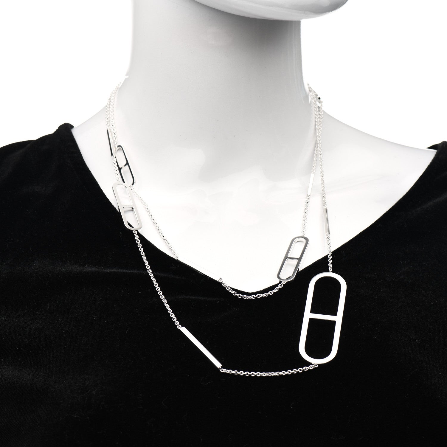 Hermes Sterling Silver Ever Chaine d'Ancre Long Necklace 120 2 of 5