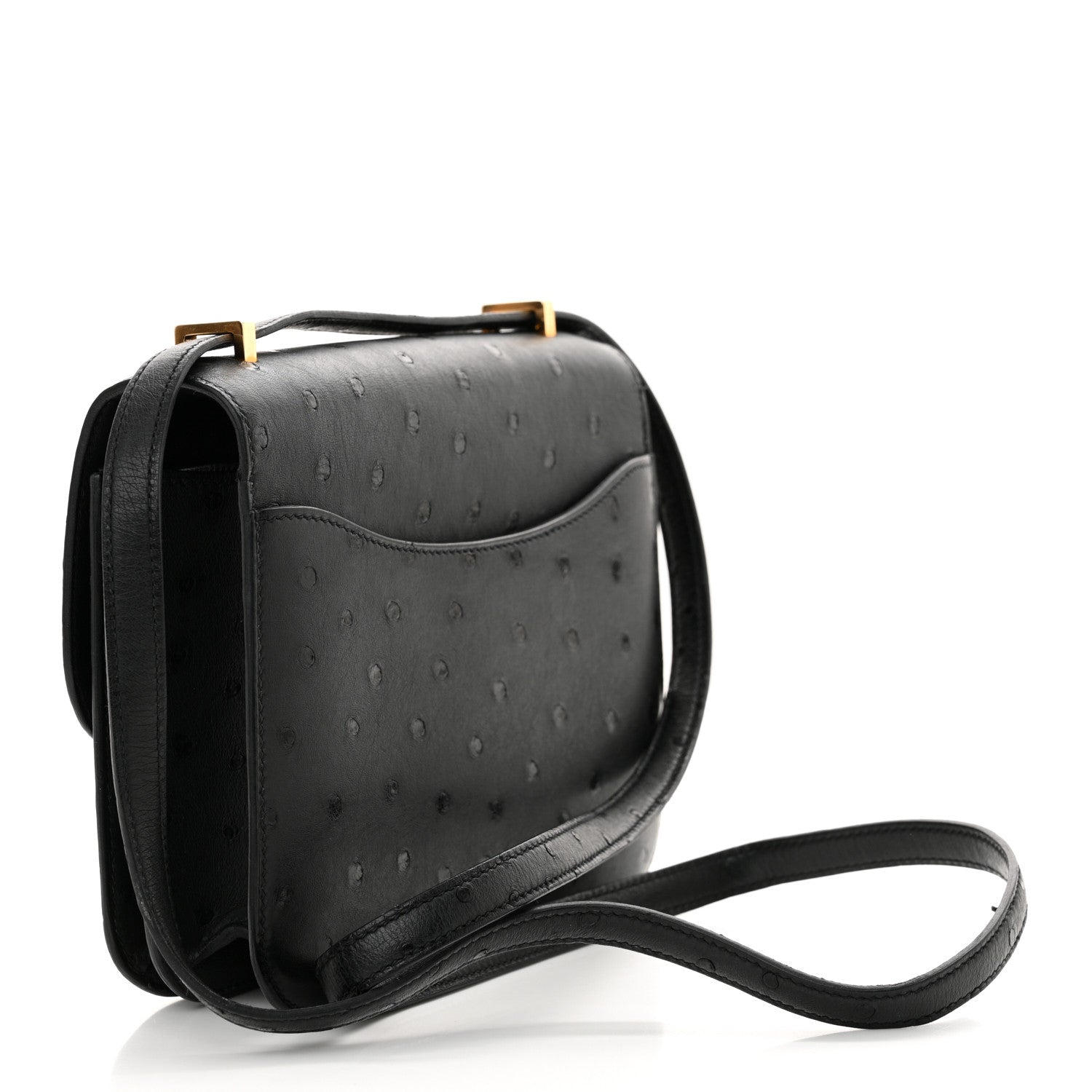 Hermes Ostrich Constance 18 Black 3 of 12