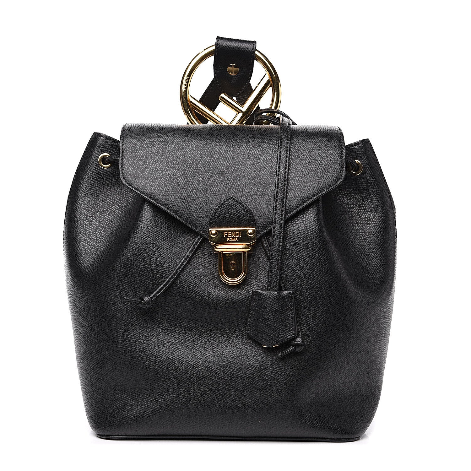Fendi Vitello Cruise F is Fendi Drawstring Backpack Black 1 of 8