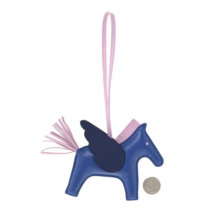 Hermes Milo Lambskin Grigri Rodeo Pegase Horse Bag Charm MM Bleu France Mauve Sylvestre Bleu Saphir 2 of 5