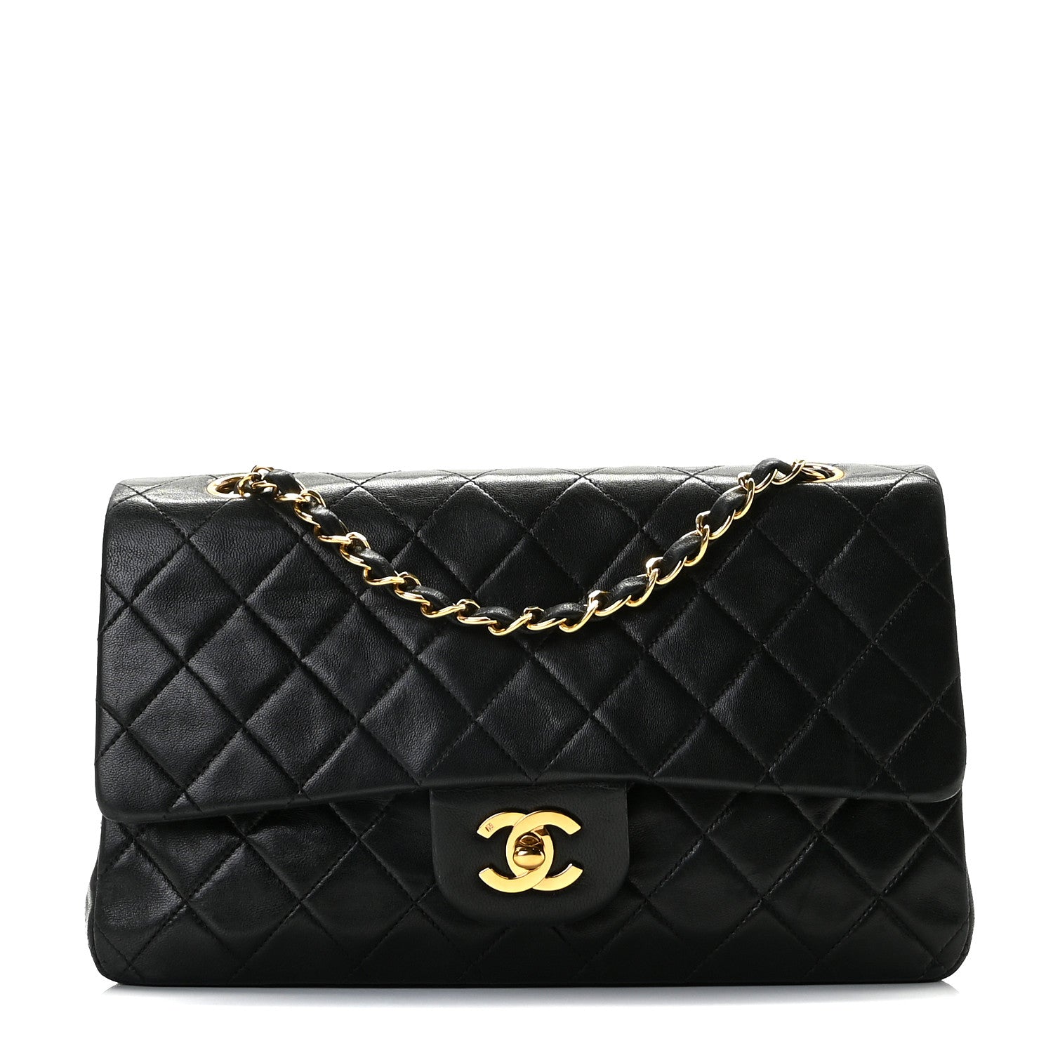 Chanel Lambskin Quilted Medium Double Flap Black 1 of 10