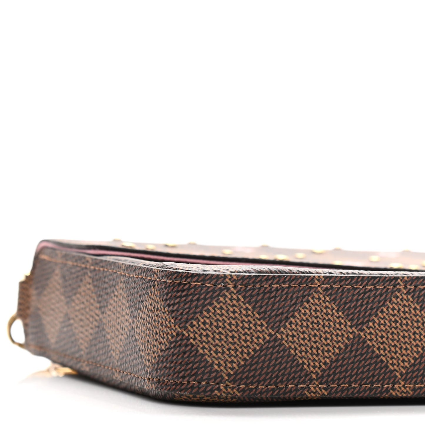 Damier Ebene Studded Pochette Felicie Chain Wallet