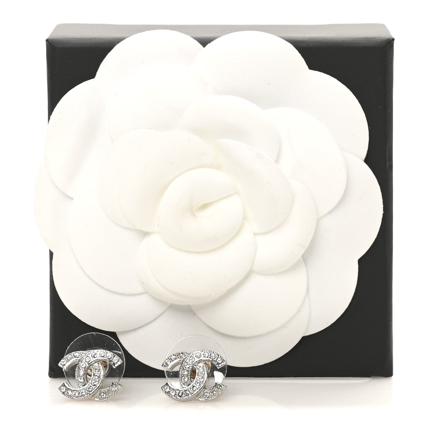 Crystal Timeless CC Earrings Silver