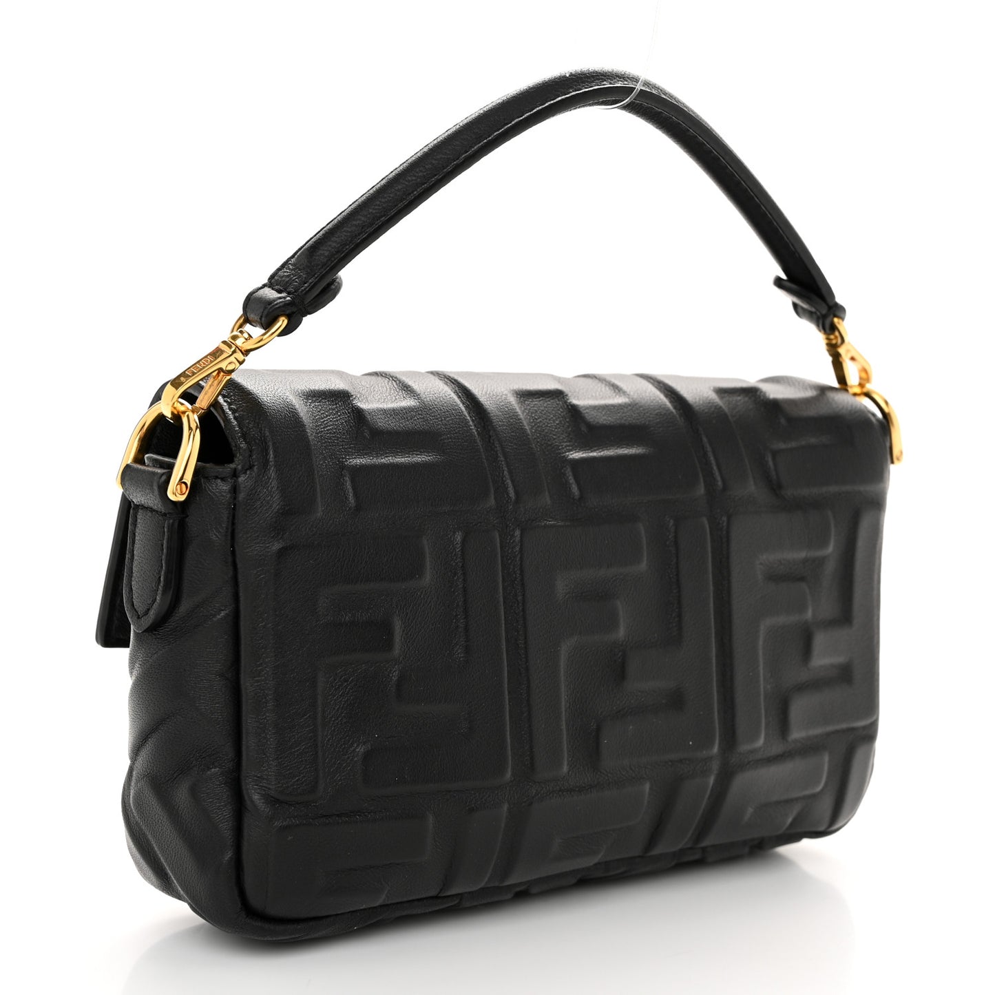 Nappa FF 1974 Embossed Mini Baguette Black
