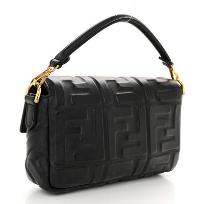 Fendi Nappa FF 1974 Embossed Mini Baguette Black 3 of 10