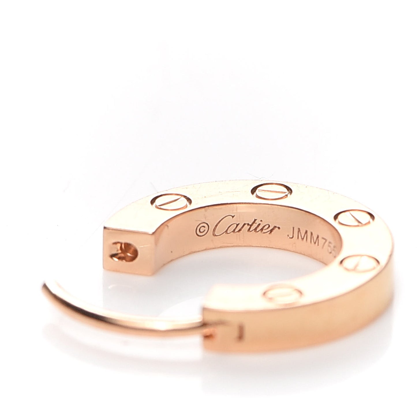 18K Pink Gold Single LOVE Hoop Earring