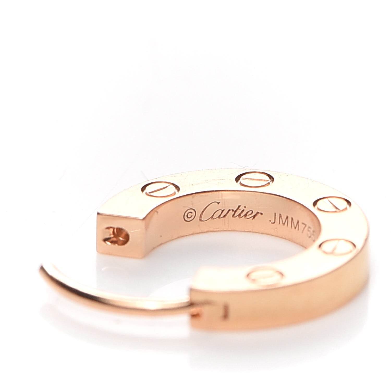 Cartier 18K Pink Gold Single LOVE Hoop Earring 4 of 8
