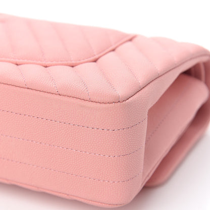 Chanel Caviar Chevron Quilted Medium Double Flap Pink 17 of 18