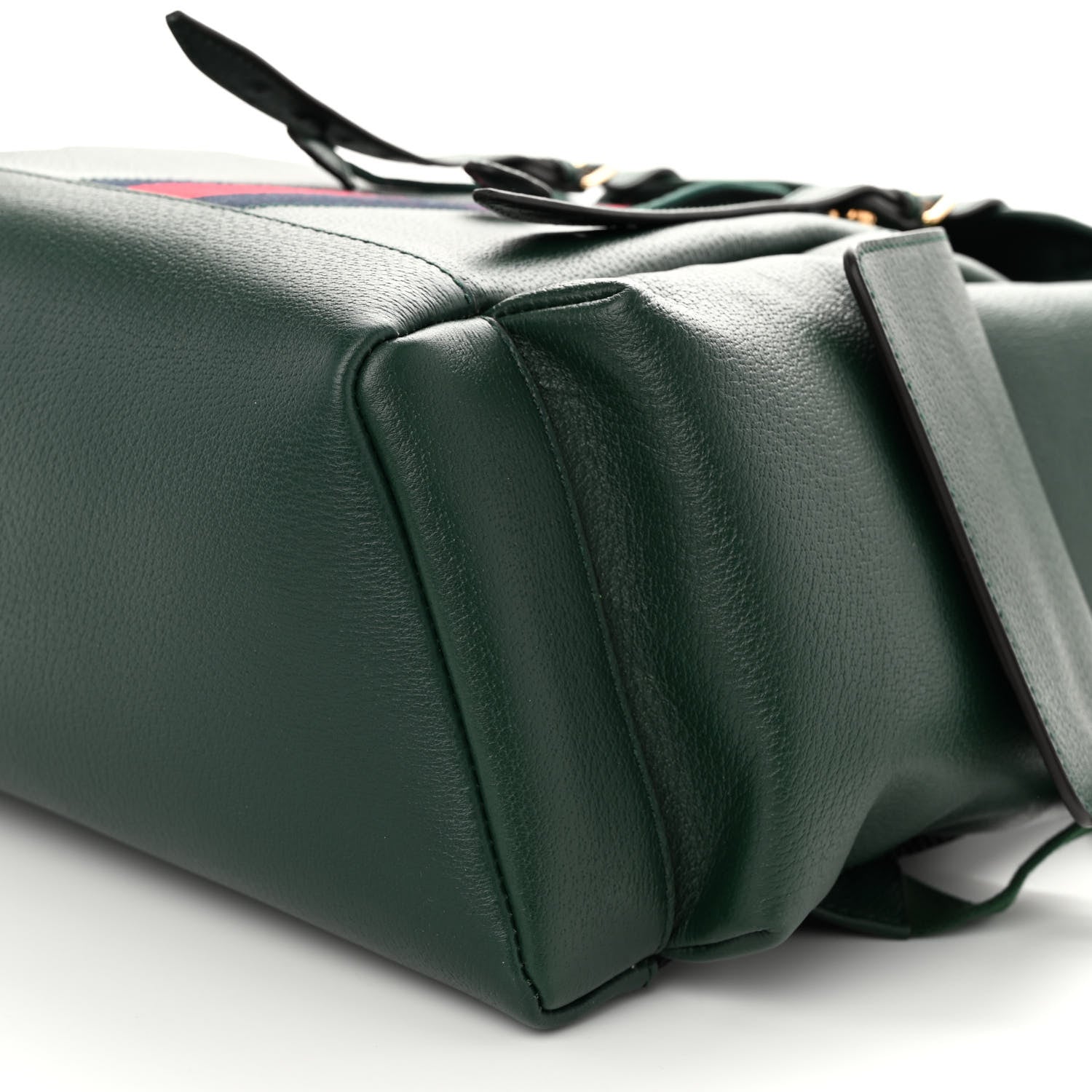 Gucci Grained Calfskin Medium Ophidia Double Buckle Backpack Green 9 of 9
