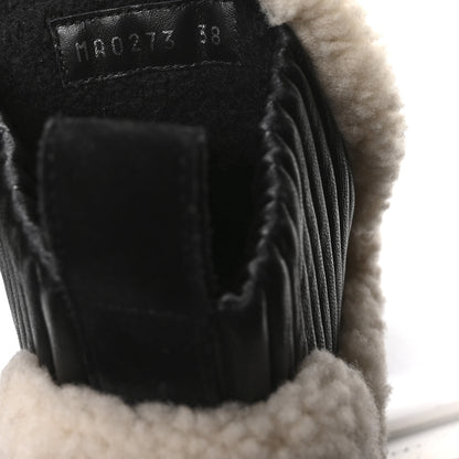 Louis Vuitton Suede Shearling Ruby Flat Ankle Boots 38 Black 8 of 8