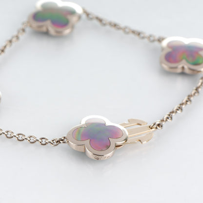 Van Cleef & Arpels 18K White Gold Gray Mother of Pearl 4 Motifs Pure Alhambra Bracelet 4 of 5