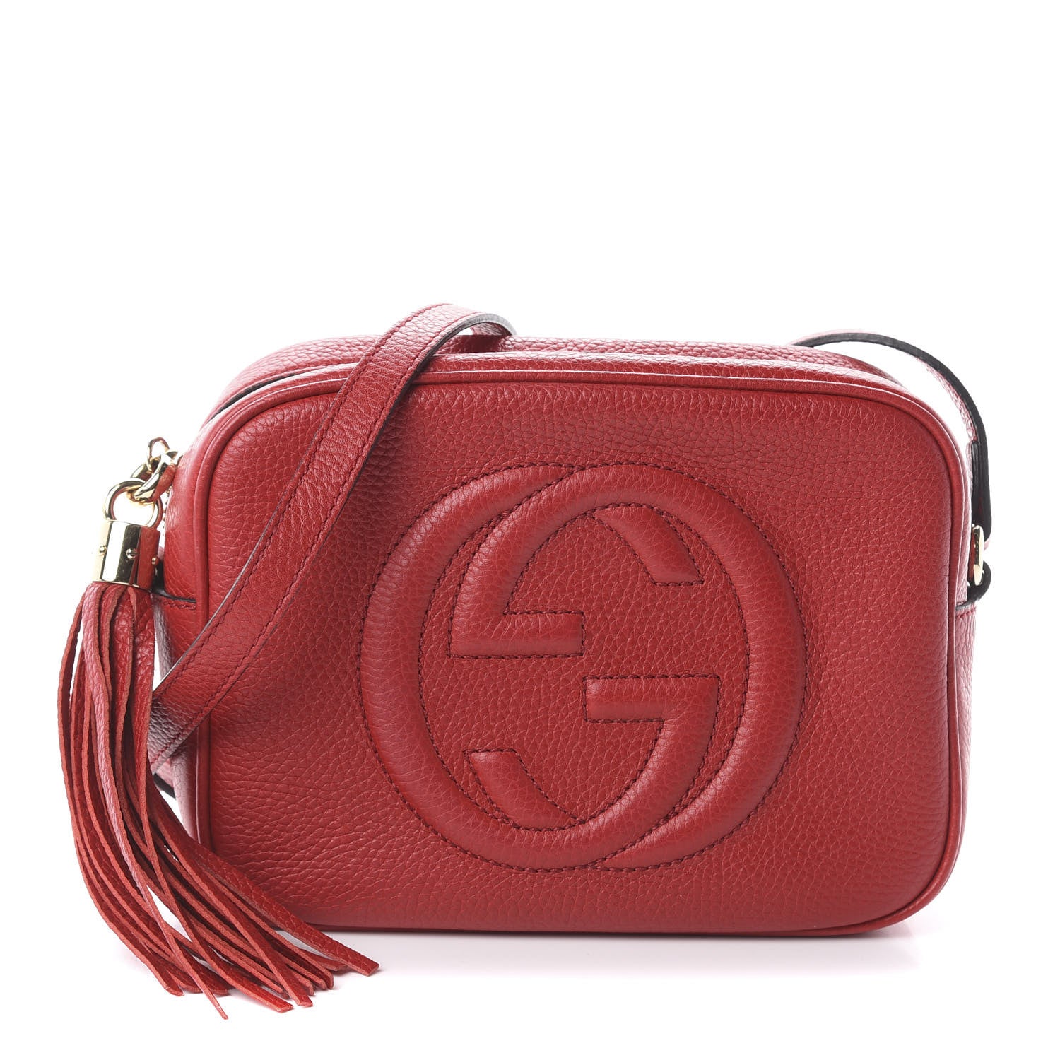 Gucci Pebbled Calfskin Small Soho Disco Bag Tabasco Red 1 of 8