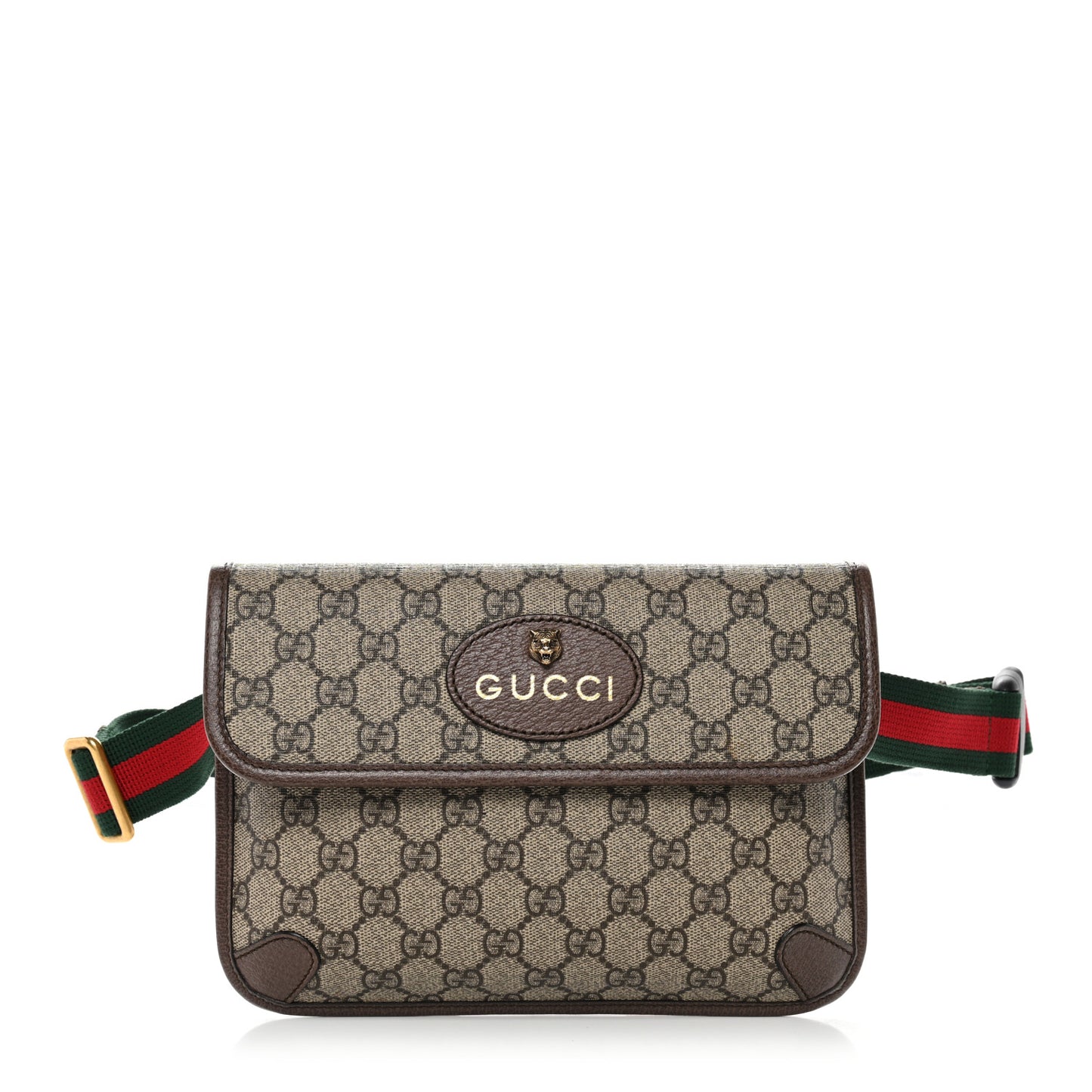 GG Supreme Monogram Neo Vintage Web Belt Bag Brown