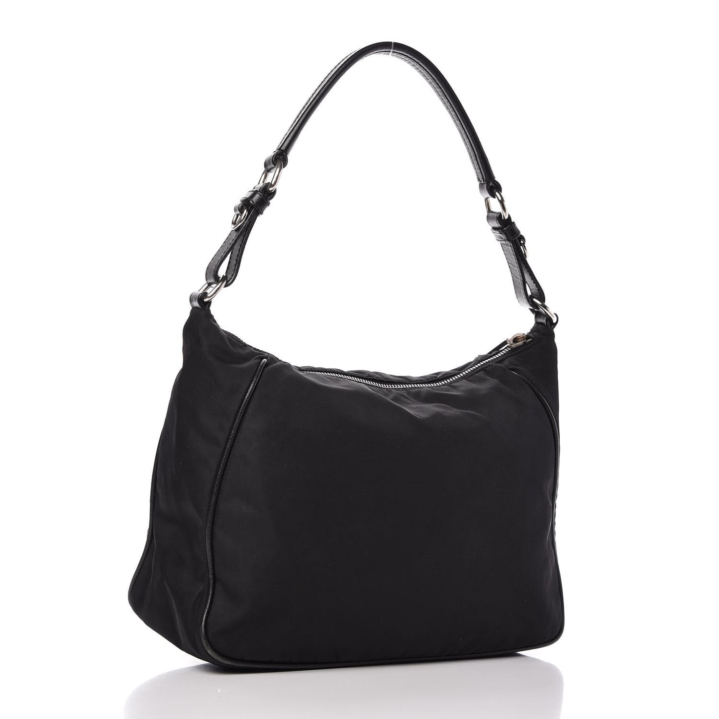 Tessuto Nylon Saffiano Hobo Black