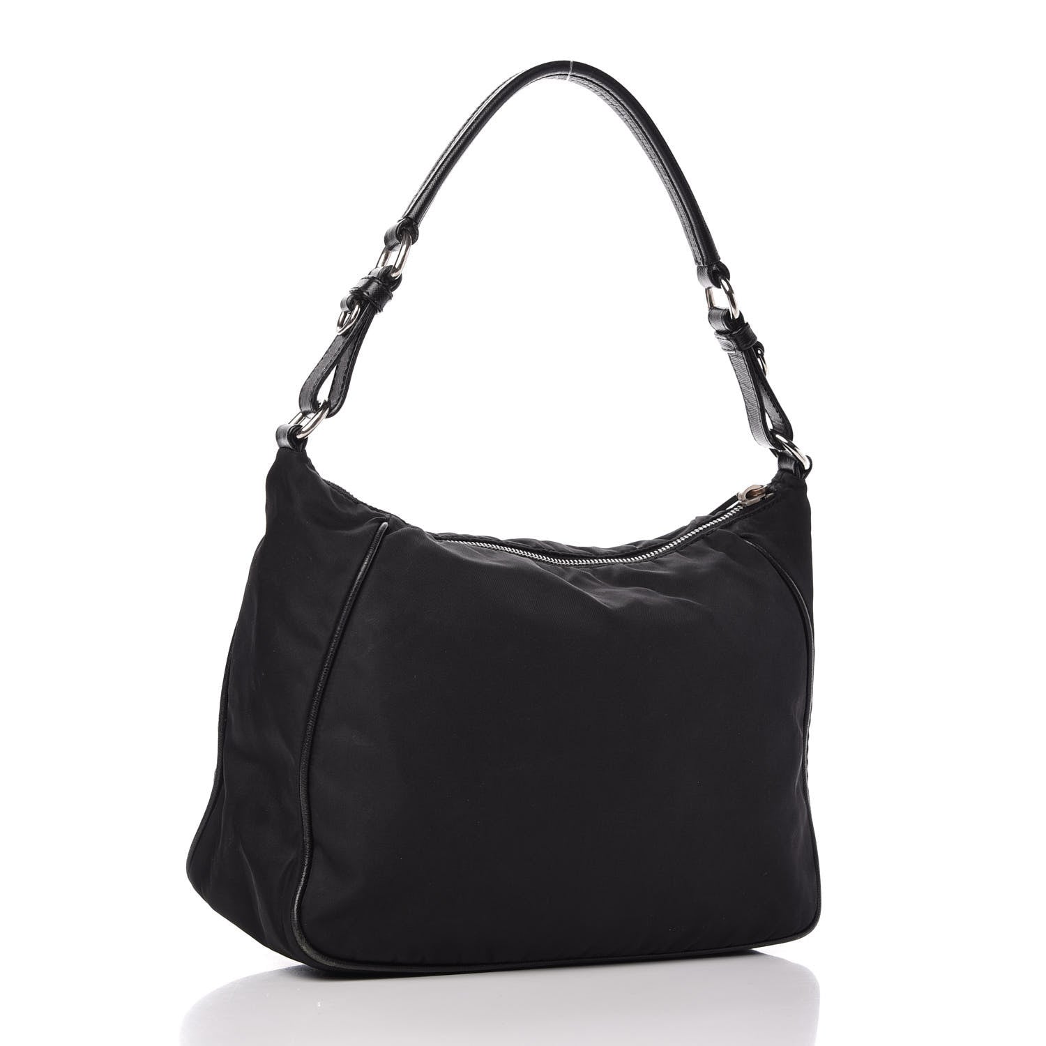 Prada Tessuto Nylon Saffiano Hobo Black 3 of 11