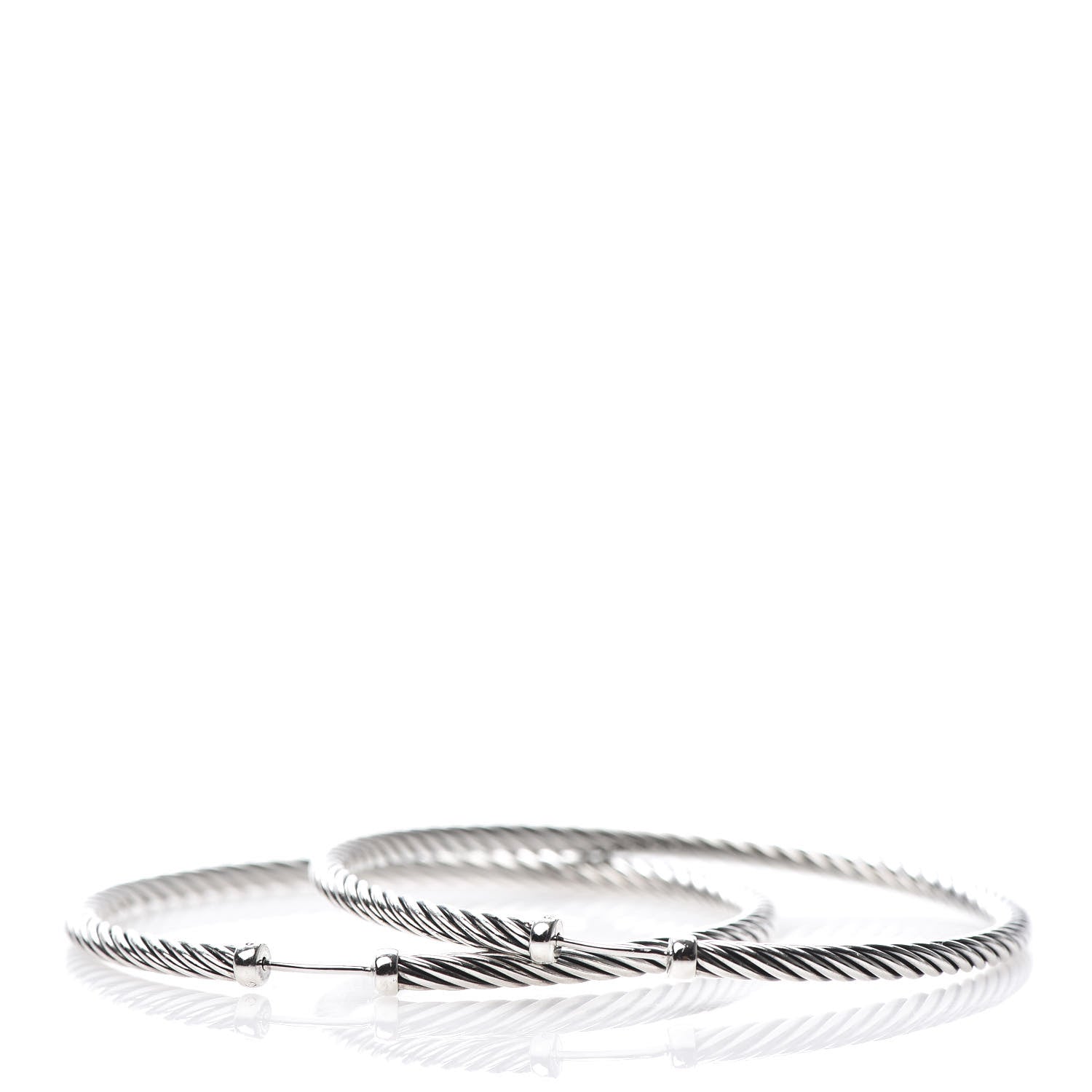 David Yurman Sterling Silver Extra Large Cable Classics Hoop Earrings 3 of 4