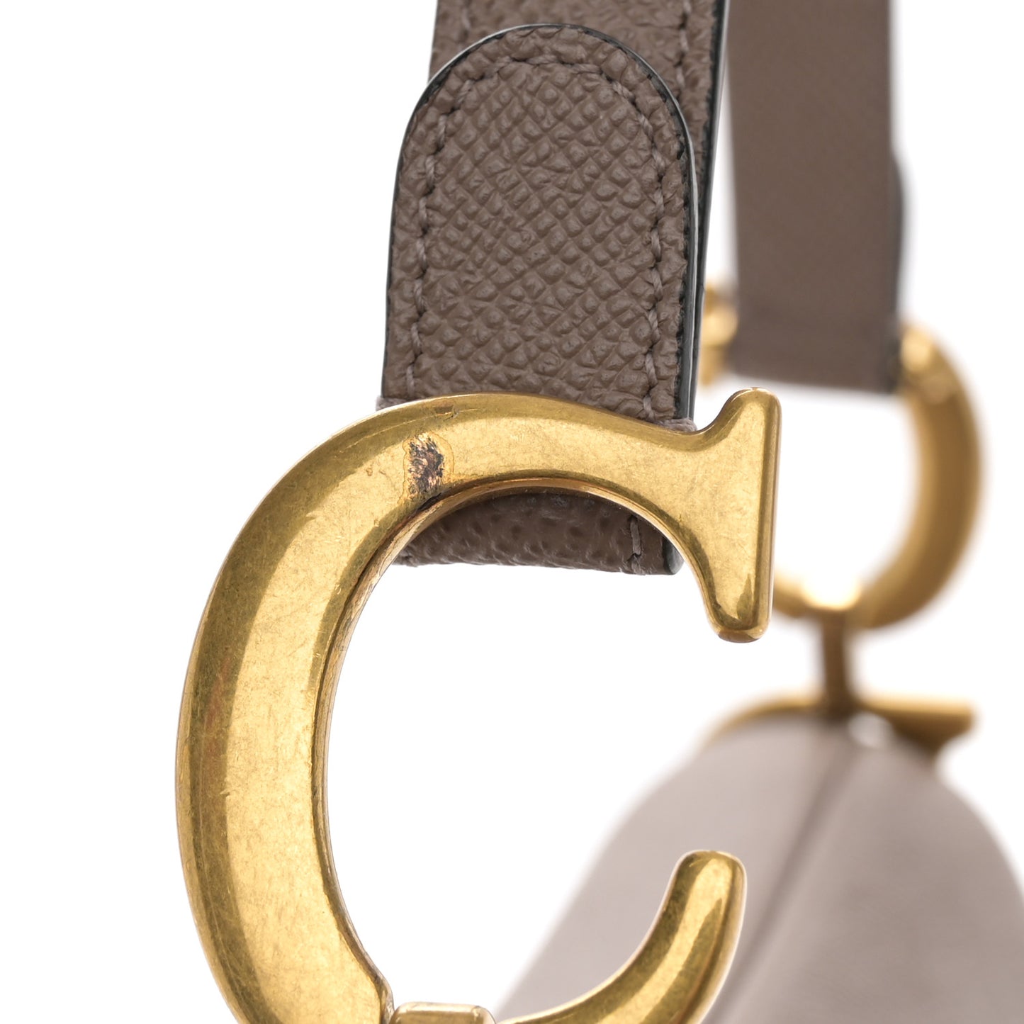 Grained Calfskin Saddle Bag Warm Taupe