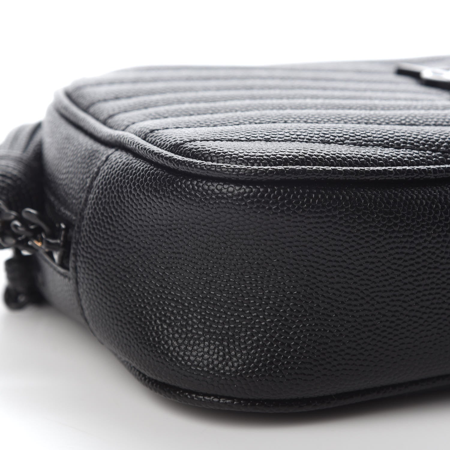Saint Laurent Grain De Poudre Matelasse Monogram Mini Lou Camera Bag Black 4 of 8