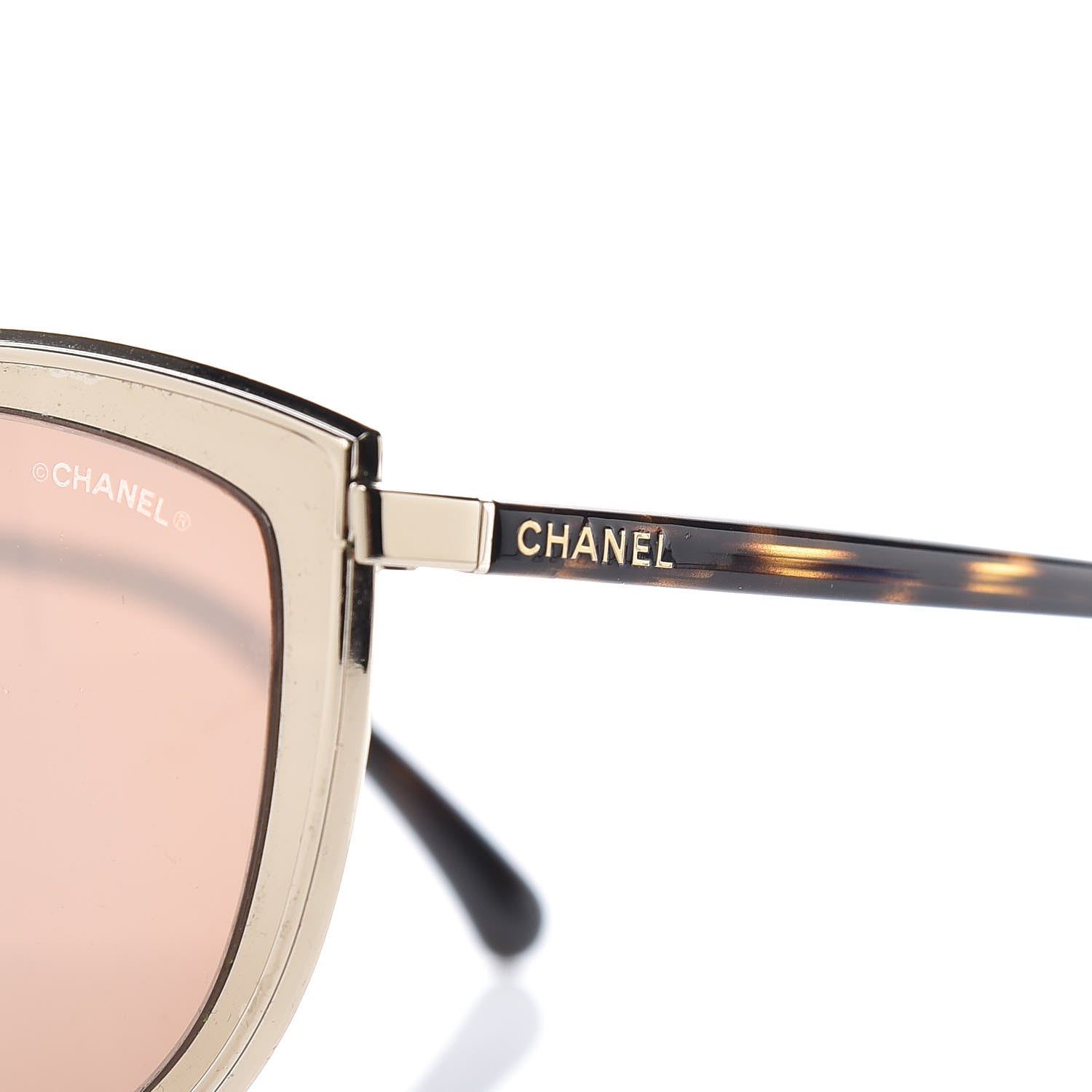 Chanel Metal Cat Eye Sunglasses 4222 Gold 7 of 9